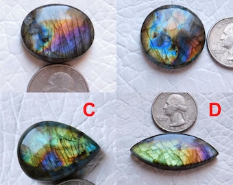 Labradorite Gemstone Loose Gemstone For Making Wire Wrapping Pendant Amazing Purple Labradorite Oval 38X23X7mm Cabochon Gemstone