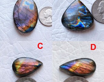 Labradorite Gemstone Loose Gemstone For Making Wire Wrapping Pendant Amazing Purple Labradorite Oval 38X23X7mm Cabochon Gemstone