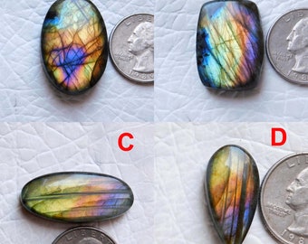 Labradorite Gemstone Loose Gemstone For Making Wire Wrapping Pendant Amazing Purple Labradorite Oval 38X23X7mm Cabochon Gemstone
