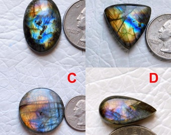 Labradorite Gemstone Loose Gemstone For Making Wire Wrapping Pendant Amazing Purple Labradorite Oval 38X23X7mm Cabochon Gemstone
