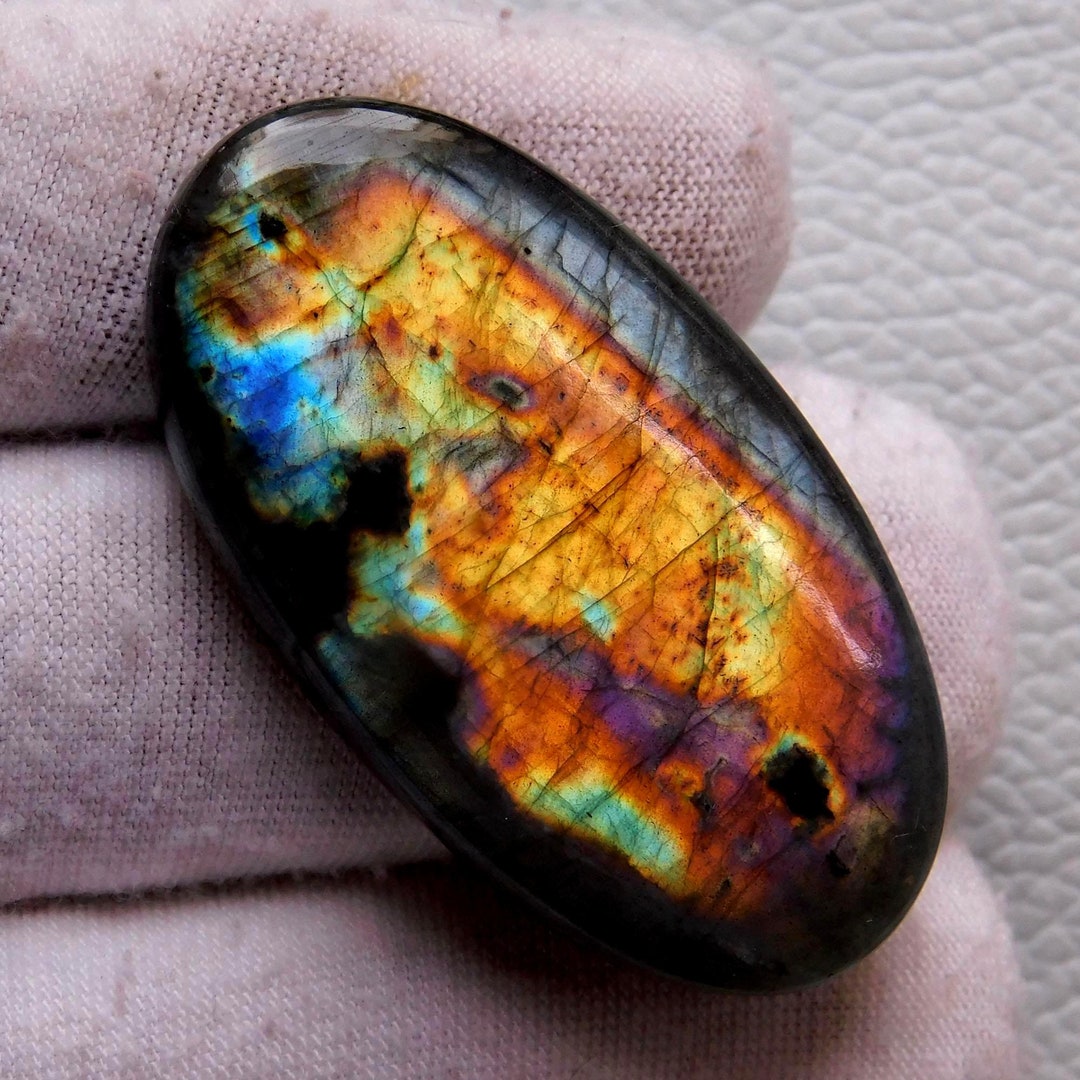 Spectrolite Color Spectrolite Multi Purple Labradorite Cabochon – 75 Carat Natural Flashy ...
