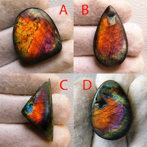 Natural Multi Purple Labradorite Cabochon Rainbow Flashy Rare Silver Jewelry Pendant Making Stone, AAA Quality Purple Labradorite Gemstone