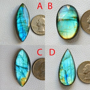 Cabochão de labradorita natural! Lote de cabochões de labradorita azul! Pedra preciosa de labradorita! Pedra para fazer pingentes de anel de prata de qualidade AAA.