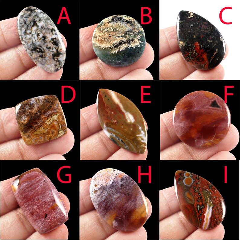 Natural Ocean Jasper Cabochon-Loose gemstone jasper