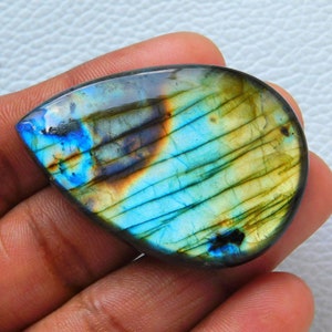 Labradorite naturale multicolore viola a forma di pera cabochon! Pietra preziosa di labradorite bicolore! Anello in argento con ciondolo, misura pietra preziosa sciolta