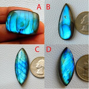 Pedra preciosa labradorita azul de qualidade AAA, preço de atacado, cabochões de labradorita azul natural, feitos à mão e polidos à mão.