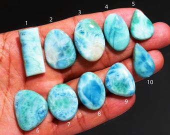 Caribbean Dream Larimar Gemstone | Ocean Blue Pectolite for Jewelry Making cabochon and loose gemstone