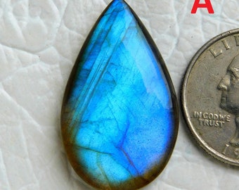 AAA Blue Labradorite Cabochon: Oval Gemstone for Wire Wrapping
