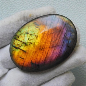 Ciondolo in argento di alta qualità con pietra preziosa multi viola Labradorite naturale Spectrolite Cabochon AAA++, pietra per gioielli, anello, 55X41X6 mm, 125 carati
