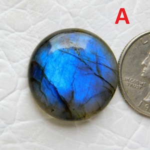 Labradorita Azul! Cabochão de Labradorita Azul! Lote de Cabochão de Labradorita! Pedra Preciosa de Labradorita! Qualidade AAA! Anel com Pingente e Joia de Prata