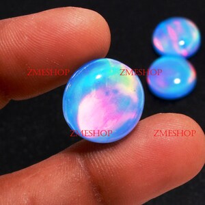 Opal Aurora Multi Fire Round Shape Cabochon For Making Jewelry Loose Gemstone Handmade Stone Doublet Aurora Opal Cabochon
