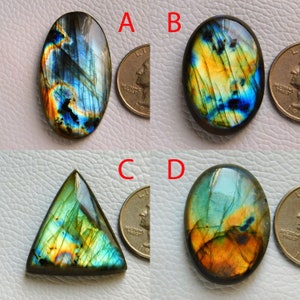 Cabochão de labradorita de qualidade incrível, pedra preciosa natural avulsa de labradorita, joias avulsas de labradorita de fogo azul, preço de atacado de labradoritas