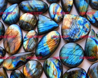 Cabochon in labradorite naturale multifuoco! Lotto labradorite! Lotto di labradorite blu di qualità AAA per gioielli con ciondolo ad anello, pietre preziose