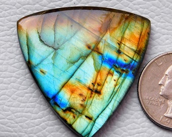 Blue and Multy Fire Labradorite Cabochon Gemstone Triangle Shape AAA Quality Labradorite stone for Silver Jewelry Making Supplies Tools
