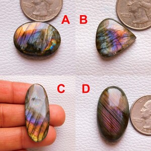 Cabochon de labradorite mauve multicolore ! Cabochon de labradorite violet bleu vert design à double teinte ! Bijoux enveloppés de fil de pierre précieuse en vrac