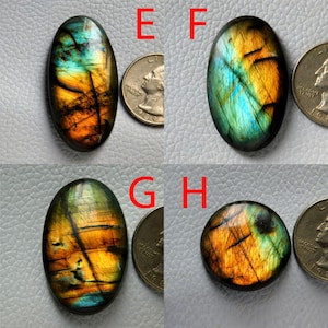Cabochão de labradorita natural multi-brilhante! Pedra preciosa redonda! Formato oval! Cabochão de labradorita! Pedra preciosa solta! Linda
