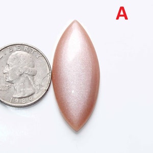 Peech-maansteen! Peech maansteen cabochon! Peech maansteen edelsteen! losse edelsteen! Zilveren sieraden! ring en hanger