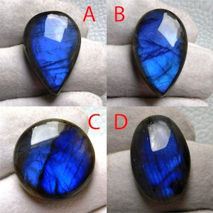 AAA Blue Labradorite Cabochon: Pear & Oval Gemstone Lot