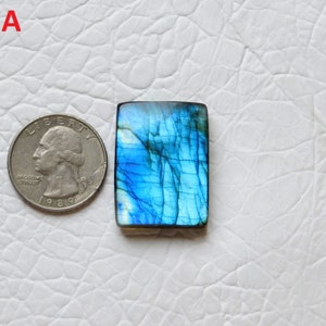 Labradorite rectangulaire ! Cabochon de labradorite bleue ! Lot de fournitures pour bagues et bijoux de qualité AAA, pierre précieuse en vrac labradorite bleue
