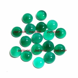 Natural Green Onyx Cabochon: Calibrated Round Gemstone (7-14 MM)