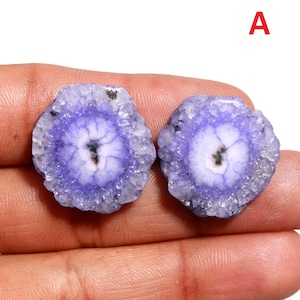 Paire de quartz druzy solaires arc-en-ciel ! Druzy solaire bleu ! Cabochons ! Vente en gros de pierres précieuses en quartz solaire, pierre de fabrication de bijoux en fil métallique