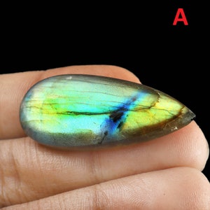 Cabochão de labradorita em forma de lágrima - Cabochão de labradorita natural em formato de pêra, tamanhos variados para fazer anéis e pingentes de joias de prata