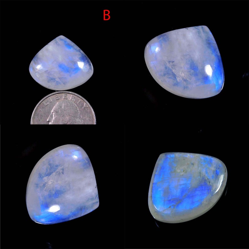AAA Quality Blue Flashy Gemstone White Rainbow Moonstone Cabochon lot for silver jewelry Stone White Rainbow Moonstone Cabochon Lot