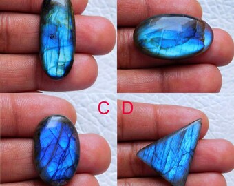 Labradorite bleue ! Lot cabochon labradorite bleue ! Crue ! Promo ! sens ! AAA ! Qualité ! pierre précieuse ! Pierre ! Labradorite ! Cabochon bleu