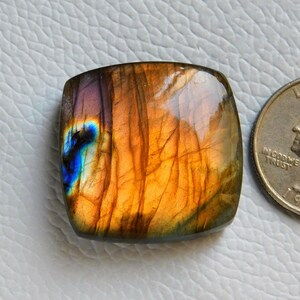 Cabochão de Labradorita Roxa Multicolorida! Labradorita Roxa! Labradorita Cobre Brilhante! Labradorita em Formato de Almofada para Joias de Prata