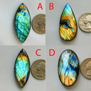 Lote de Cabochão de Labradorita Multifogo! Cabochão de labradorita azul multi-brilhante! Misture formatos e tamanhos! Joias de prata! Colar com pedras