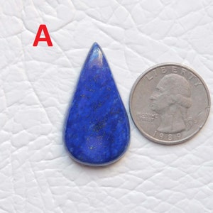 Cabochão de lápis-lazúli natural, cabochão de pedra preciosa de lápis-lazúli azul, anel de qualidade AAA e pingente de tamanho de prata para fabricação de joias, pedras preciosas soltas