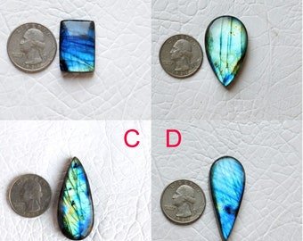 Blue Flashy Labradorite, Blue Labradorite Cabochon Loose Gemstone, Best for Labradorite Pendant, Designer, Macrame & Silver Jewelry Making