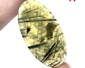 Naturlig grön prehnit cabochon – AAA lös ädelsten för smyckestillverkning