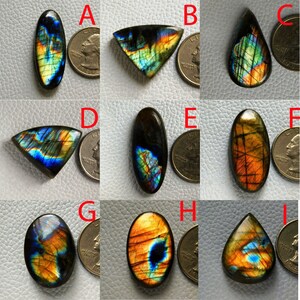 Cabochão natural de labradorita de fogo rara e multicolorida, labradorita roxa multicolorida, pedra preciosa solta, cristal de labradorita, pedra preciosa solta de labradorita