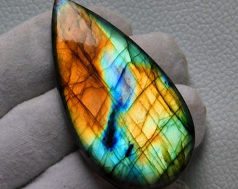 Multi Purple Flashy Labradorite Pear Cabochon – AAA Quality Gemstone for Jewelry Making