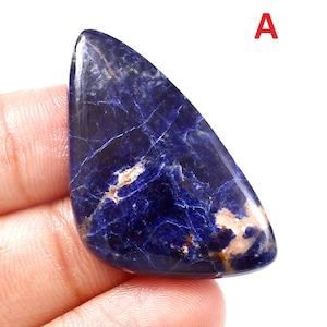 Cabochão de Sodalita Natural! Pedra Preciosa Sodalita Azul! Significado Espiritual! Cristal de Cura! Bruto! Pedra! Benefícios! Cabochões! Propriedades