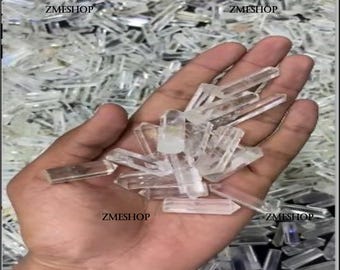 Lote de piedras preciosas de cristal facetado con puntas de lápiz de cuarzo transparente natural para la fabricación de joyas.