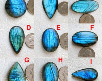 Lot de cabochons de labradorite bleu foncé ! Labradorite cabochon AAA qualité bague pendentif bijoux fournitures mélange forme taille labradorite pierre précieuse