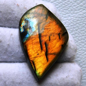 Cabochon de labradorite flashy orange doré ! Cabochon de labradorite violette multicolore ! Pierre lâche de labradorite ! Bijoux en argent Bague Pendentif pierre