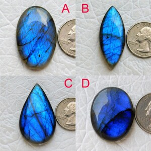 Cabochão de Labradorita Azul de Qualidade AAA! Lote de Labradorita Azul! Labradorita em Formato Marquise! Cabochão de Labradorita Solto! Pedra para Enrolamento de Arame