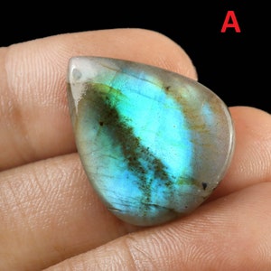 Pietre preziose a forma di cabochon di labradorite a goccia - Pietre preziose naturali a forma di cabochon di labradorite a forma di pera, misure miste per la realizzazione di anelli e ciondoli in argento