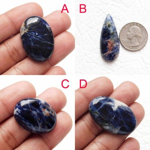 Cabochão de Sodalita Azul Natural! Pedra preciosa de Sodalita! Anel e pingente de qualidade AAA em prata, suprimentos para joias com pedras preciosas! Jaspe! Ágata