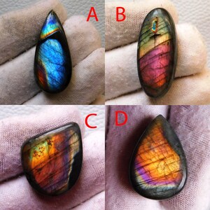 Natural Multi Purple Labradorite Cabochon Rainbow Flashy Rare Silver Jewelry Pendant Making Stone, AAA Quality Purple Labradorite Gemstone