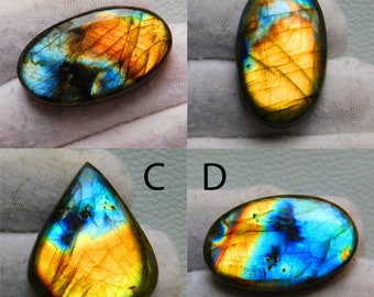 希少なマルチファイアラブラドライトカボション｜天然パープル