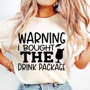 Aviso Comprei o Pacote de Bebidas SVG PNG DXF, Pacote de Bebidas Svg, Cruise Svg, Camiseta Cruise, Silhueta, Cricut, Arquivo de Corte, Download Digital