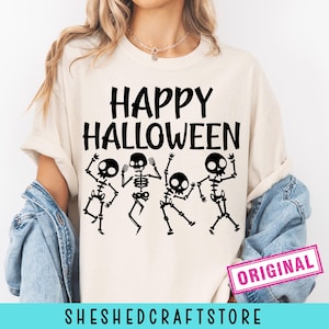 Fröhliches Halloween tanzendes Skelett SVG PNG PDF, lustiges Halloween Kunst, Halloween Party Kunst, Süßes oder Saures Kunst, Halloween Shirt Kunst, niedliches Kunst