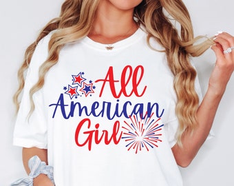 American Girl Svg, Fourth of July Shirt, Memorial Day Svg, 4th Of July Svg, Fourth Of July Sublimation Png,  File for Cricut & Silhouette