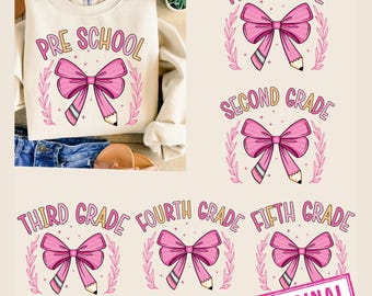 Coquette Pencil Png Bundle, Retro Teacher Png, 1st Day Of School Png, Dalmatian Dots, Retro Kindergarten, First Day Of School Png Bundle