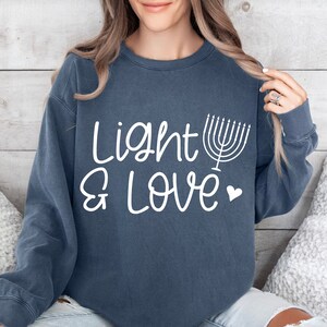 Light And Love Hanukkah SVG PNG PDF, Hanukkah Shirt, Happy Holidays Svg, Jewish Hanukkah Gift, Hanukkah Quotes, Hanukkah Decor, Cricut