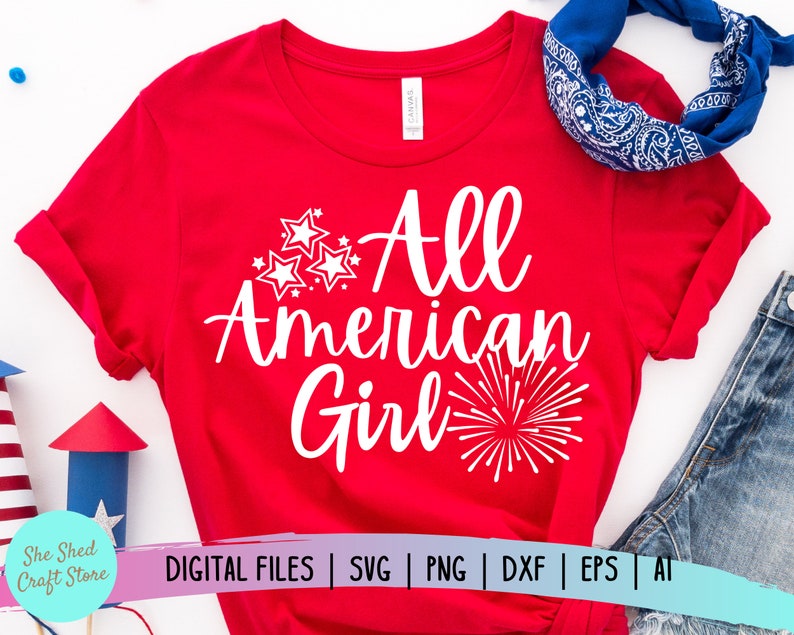 Download All American Girl Svg Patriotic svg Fourth of July shirt ...